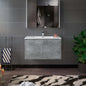 WOODBRIDGE 24 in. W x 19 in. D Bathroom Vanity in Gray with Resin Composite Vanity Top in Glossy White, with Stainless Steel Frame