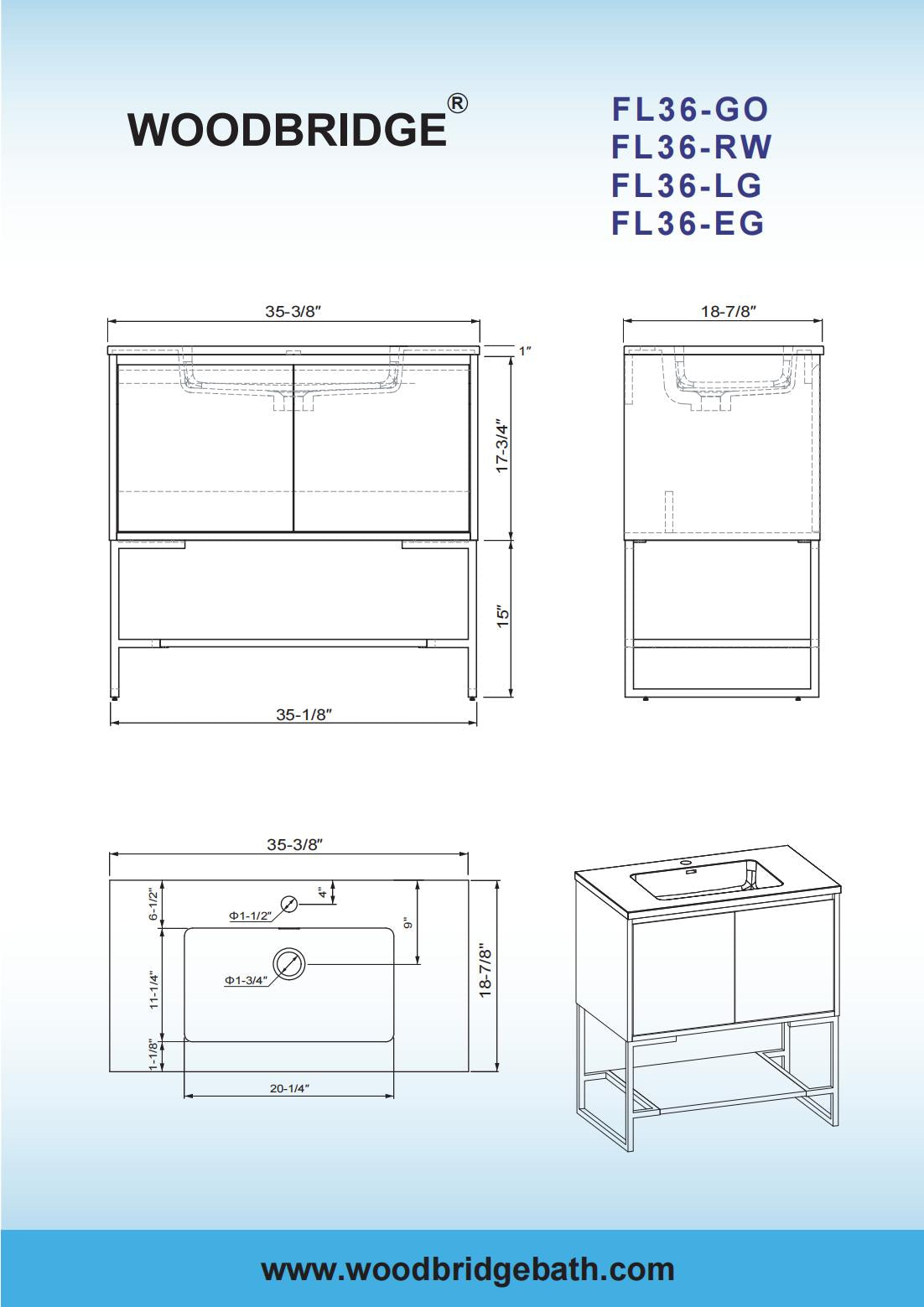 WOODBRIDGE 24 in. W x 19 in. D Bathroom Vanity in Gray with Resin Composite Vanity Top in Glossy White, with Stainless Steel Frame