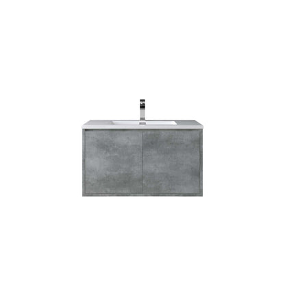 WOODBRIDGE 24 in. W x 19 in. D Bathroom Vanity in Gray with Resin Composite Vanity Top in Glossy White, with Stainless Steel Frame