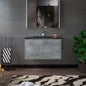 WOODBRIDGE 24 in. W x 19 in. D Bathroom Vanity in Gray with Quartz Sand Composite Vanity Top in Matte Black, with Stainless Steel Frame