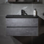 WOODBRIDGE 23-5/8 in. W x 19-5/8 in. D Wall Mounted Floating Bathroom Vanity in Gray with Quartz Sand Composite Vanity Top in Matte Black