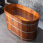 WOODBRIDGE 54" Luxury Indoor Cold Plunge Ice Tub with Chiller and Heater, Ozone sanitation, Filter circulation system, Insulated Tub Lid, Wood Stool, Wood seat, and Chrome Pop-Up Drain