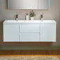 WOODBRIDGE 23-5/8 in. W x 19-5/8 in. D Wall Mounted Floating Vanity in Glossy White with Resin Composite Vanity Top in Glossy White