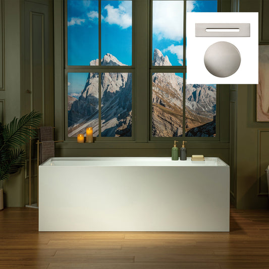 WOODBRIDGE 66-7/8" L x 31-1/2" W Freestanding Contemporary Soaking Bathtub