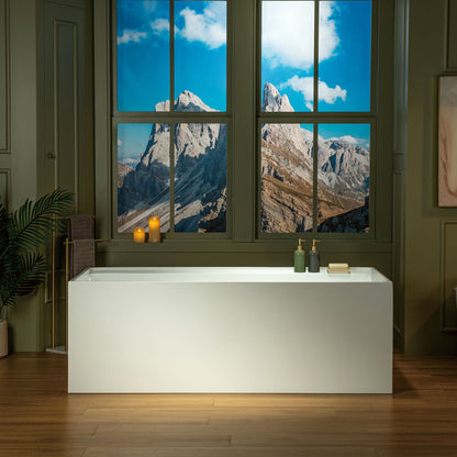 WOODBRIDGE 66-7/8" L x 31-1/2" W Freestanding Contemporary Soaking Bathtub