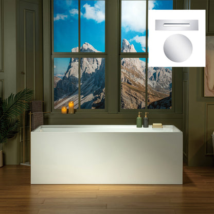 WOODBRIDGE 66-7/8" L x 31-1/2" W Freestanding Contemporary Soaking Bathtub