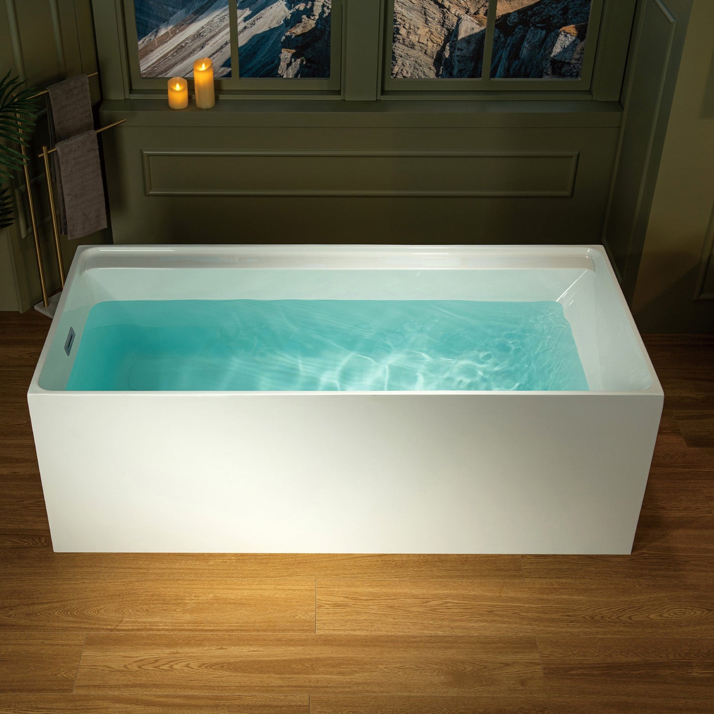 WOODBRIDGE 66-7/8" L x 31-1/2" W Freestanding Contemporary Soaking Bathtub