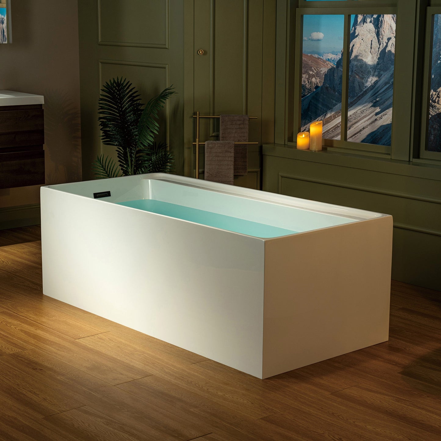 WOODBRIDGE 66-7/8" L x 31-1/2" W Freestanding Contemporary Soaking Bathtub