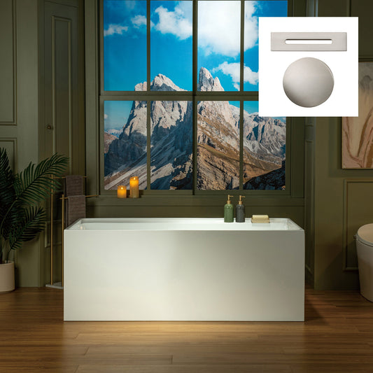 WOODBRIDGE 59" L x 29-1/2" W Freestanding Contemporary Soaking Bathtub