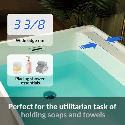 WOODBRIDGE 59" L x 29-1/2" W Freestanding Contemporary Soaking Bathtub