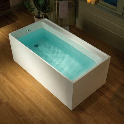 WOODBRIDGE 59" L x 29-1/2" W Freestanding Contemporary Soaking Bathtub