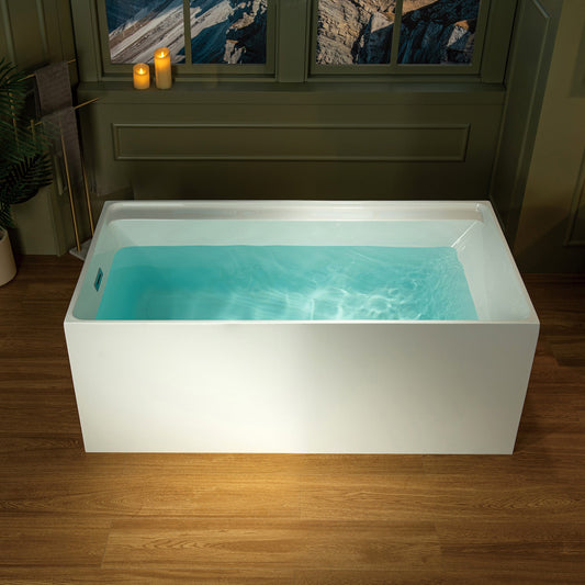 WOODBRIDGE 59" L x 29-1/2" W Freestanding Contemporary Soaking Bathtub