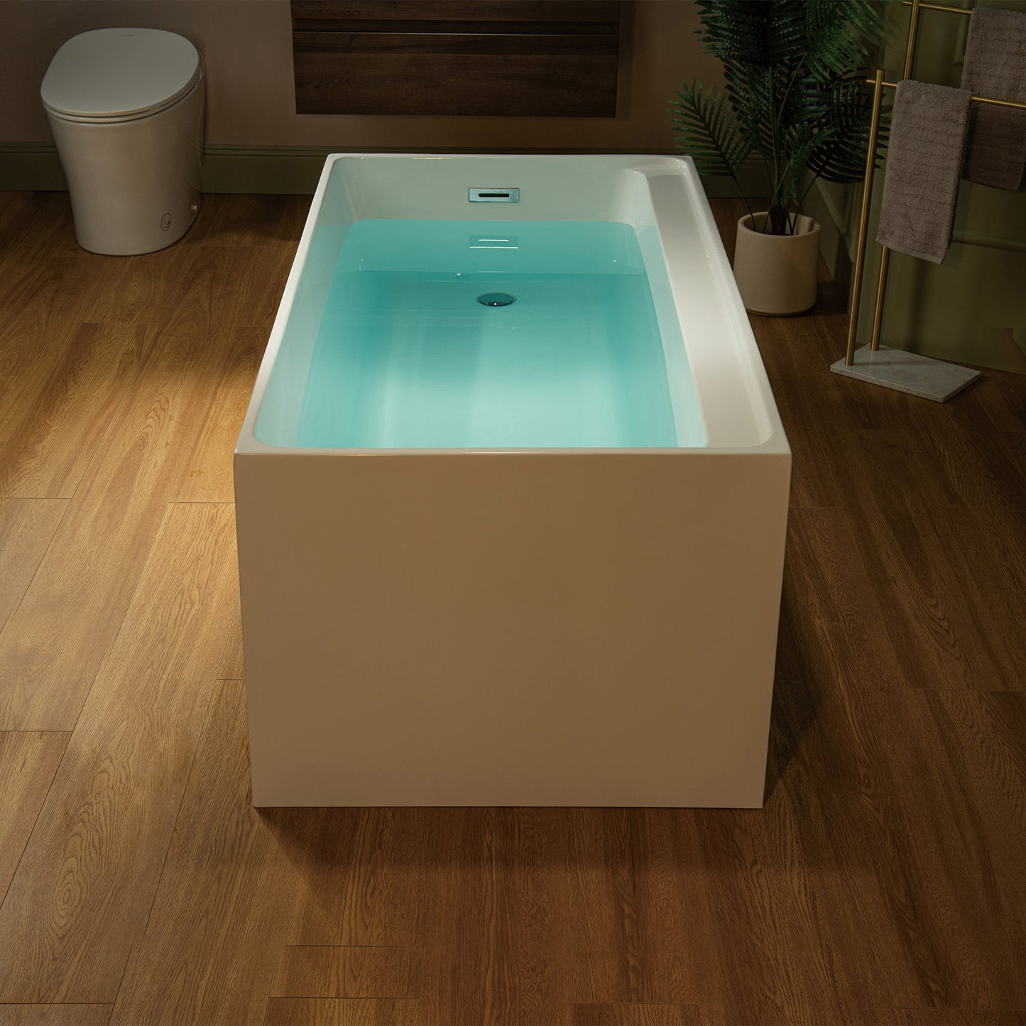 WOODBRIDGE 59" L x 29-1/2" W Freestanding Contemporary Soaking Bathtub