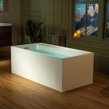 WOODBRIDGE 59" L x 29-1/2" W Freestanding Contemporary Soaking Bathtub