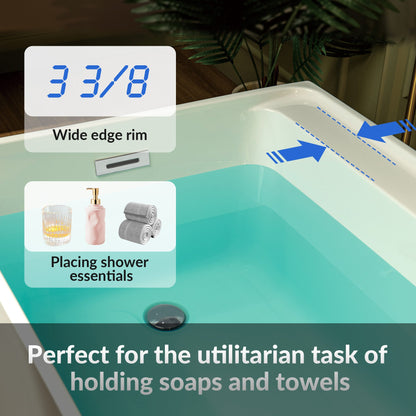 WOODBRIDGE 59" L x 29-1/2" W Freestanding Contemporary Soaking Bathtub