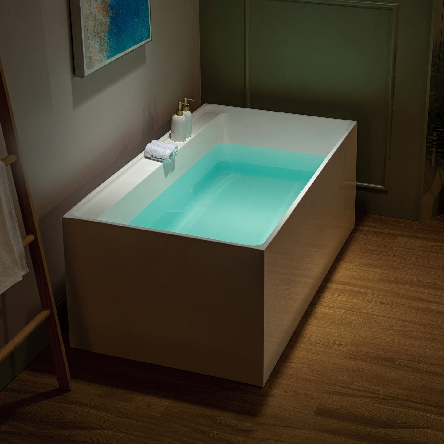 WOODBRIDGE 59" L x 29-1/2" W Freestanding Contemporary Soaking Bathtub