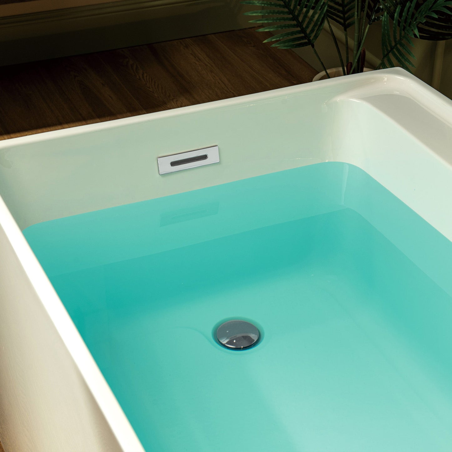 WOODBRIDGE 59" L x 29-1/2" W Freestanding Contemporary Soaking Bathtub