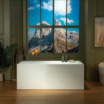 WOODBRIDGE 59" L x 29-1/2" W Freestanding Contemporary Soaking Bathtub