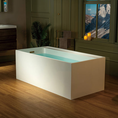 WOODBRIDGE 59" L x 29-1/2" W Freestanding Contemporary Soaking Bathtub
