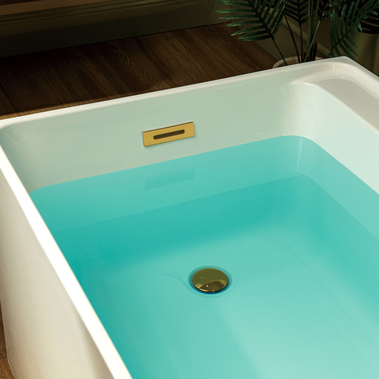 WOODBRIDGE 59" L x 29-1/2" W Freestanding Contemporary Soaking Bathtub