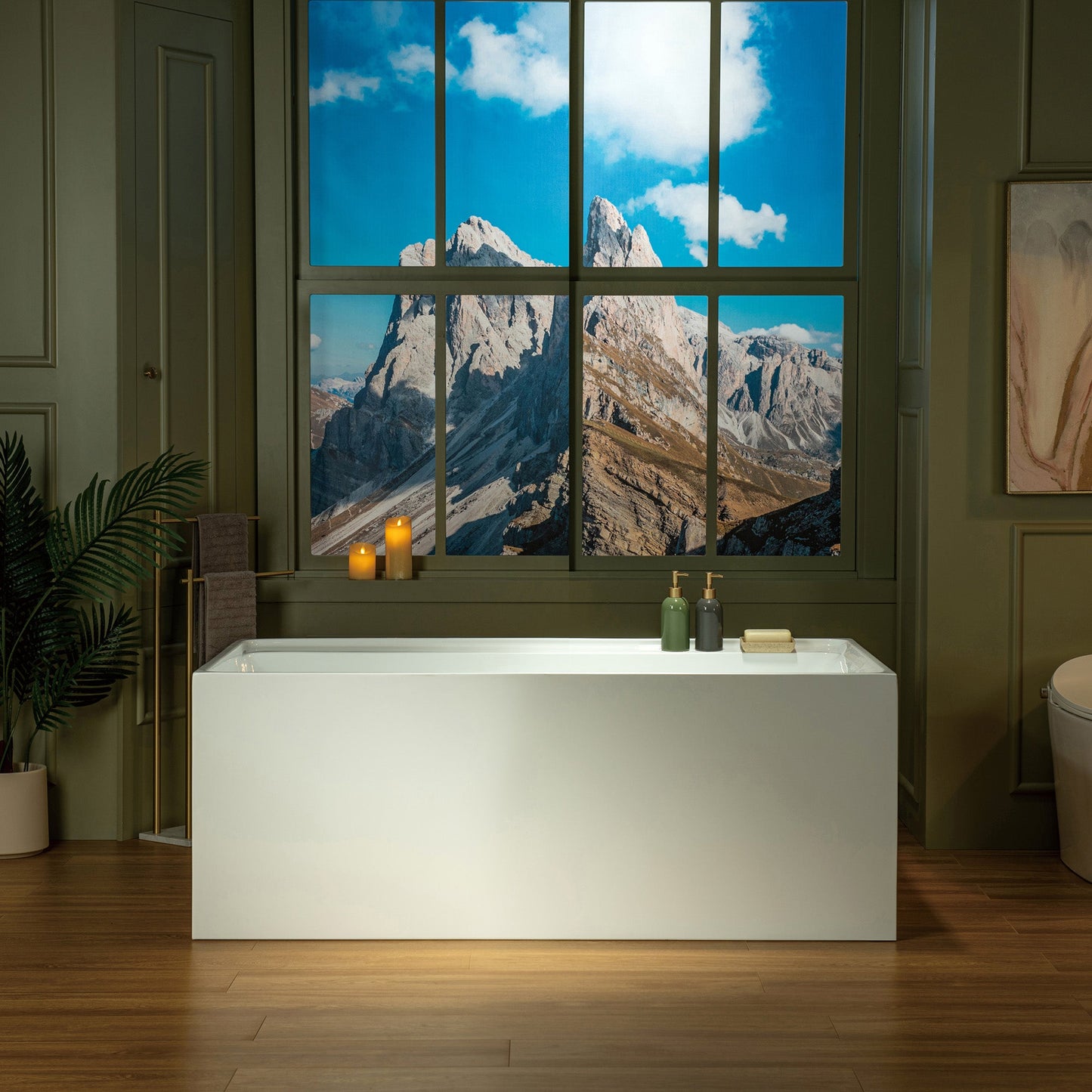 WOODBRIDGE 59" L x 29-1/2" W Freestanding Contemporary Soaking Bathtub