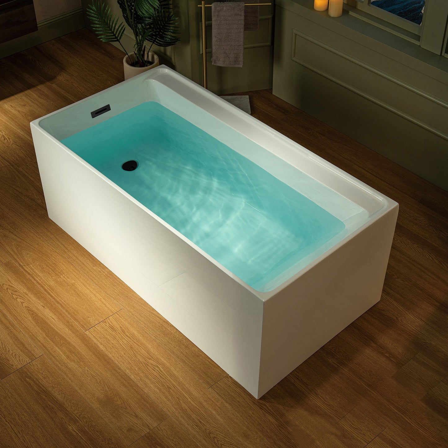 WOODBRIDGE 59" L x 29-1/2" W Freestanding Contemporary Soaking Bathtub