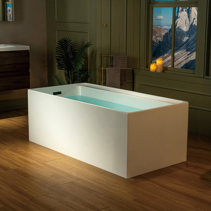 WOODBRIDGE 59" L x 29-1/2" W Freestanding Contemporary Soaking Bathtub