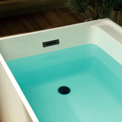 WOODBRIDGE 59" L x 29-1/2" W Freestanding Contemporary Soaking Bathtub