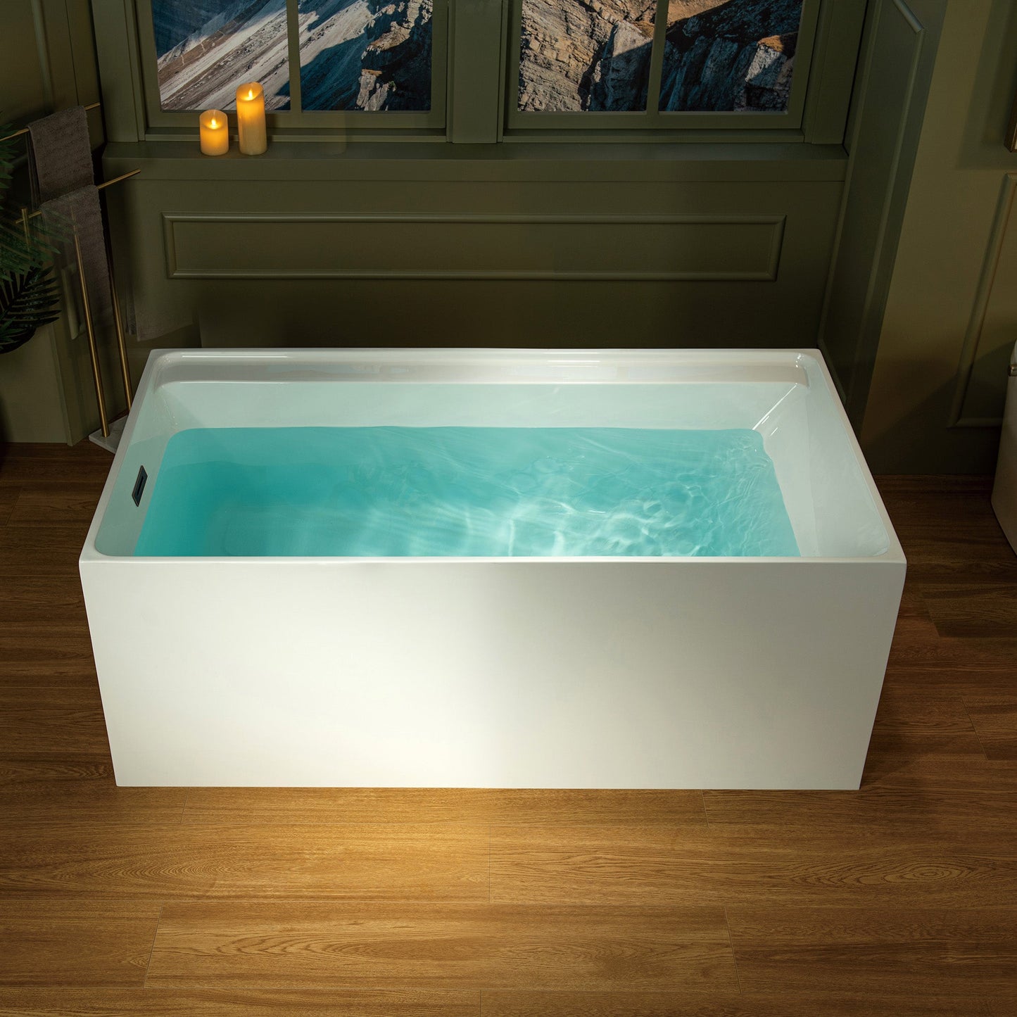 WOODBRIDGE 59" L x 29-1/2" W Freestanding Contemporary Soaking Bathtub
