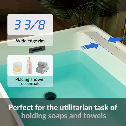WOODBRIDGE 59" L x 29-1/2" W Freestanding Contemporary Soaking Bathtub