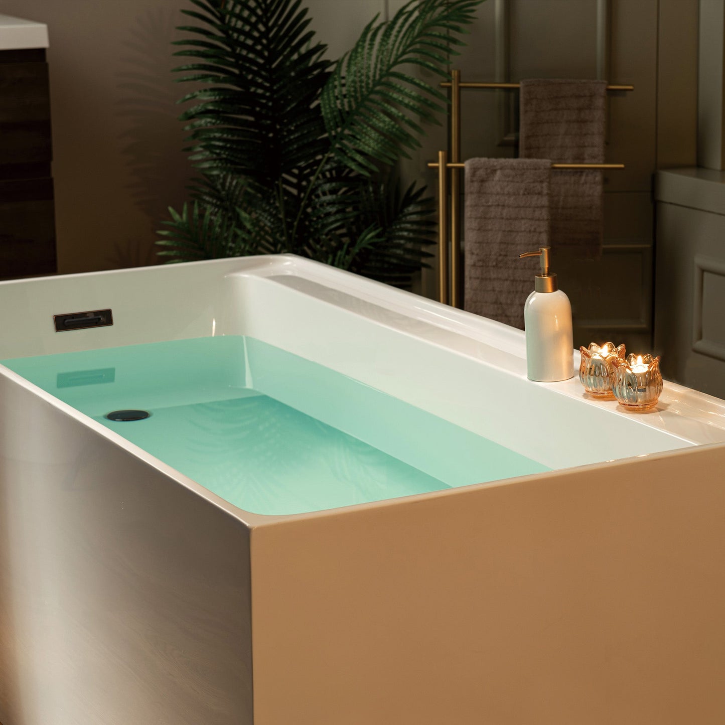 WOODBRIDGE 59" L x 29-1/2" W Freestanding Contemporary Soaking Bathtub