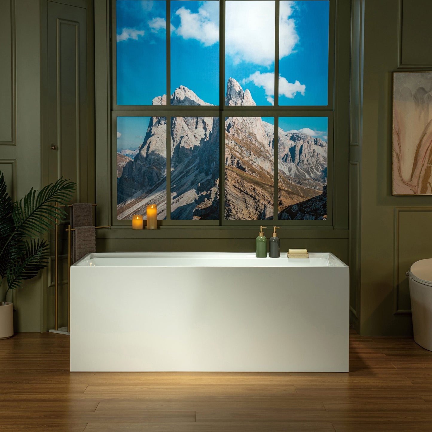 WOODBRIDGE 59" L x 29-1/2" W Freestanding Contemporary Soaking Bathtub