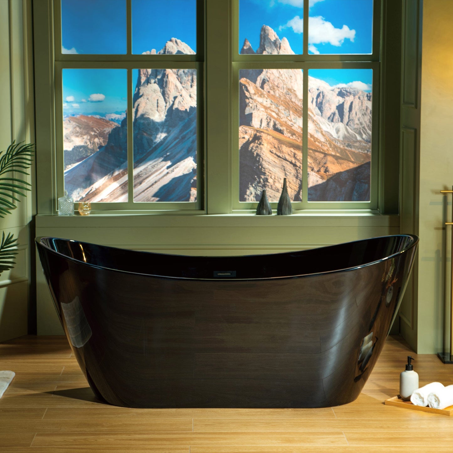 WOODBRIDGE 67" L x 31-1/2" W Freestanding Contemporary Acrylic Soaking Bathtub