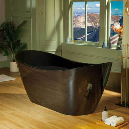 WOODBRIDGE 67" L x 31-1/2" W Freestanding Contemporary Acrylic Soaking Bathtub