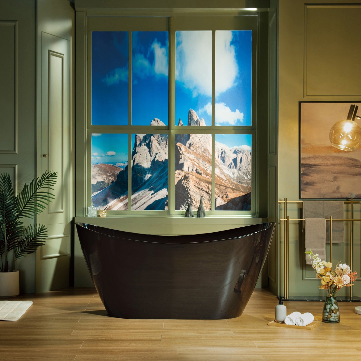 WOODBRIDGE 59" L x 28-3/4" W Freestanding Contemporary Acrylic Soaking Bathtub