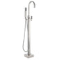 WOODBRIDGE F0060BN Contemporary Single Handle Floor Mount Freestanding Tub Filler Faucet with Hand Shower