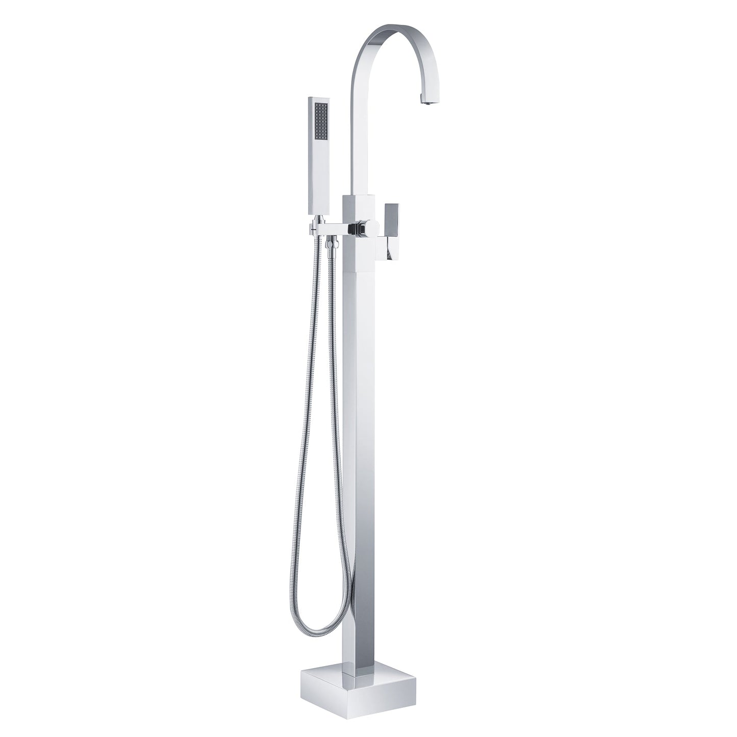 WOODBRIDGE F0060BN Contemporary Single Handle Floor Mount Freestanding Tub Filler Faucet with Hand Shower