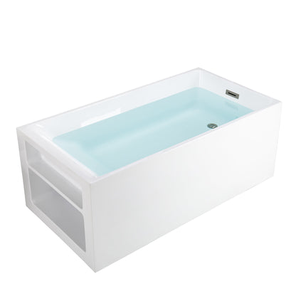 WOODBRIDGE 59" Acrylic Freestanding Bathtub Contemporary Soaking Tub