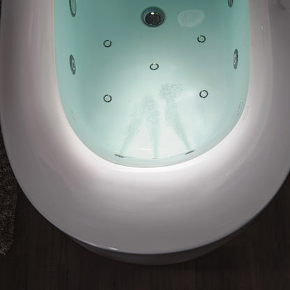 WOODBRIDGE 71" x 31-1/2" Whirlpool Water Jetted and Air Bubble Freestanding Heated Soaking Combination Bathtub