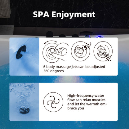 WOODBRIDGE 72" x 35-3/8" Whirlpool and Air Bath Heated Soaking Combination Tub with Adjustable Speed Air Blower, Tub Filler, and LED control panel, Matte Black Finish Trim and Drain Kit
