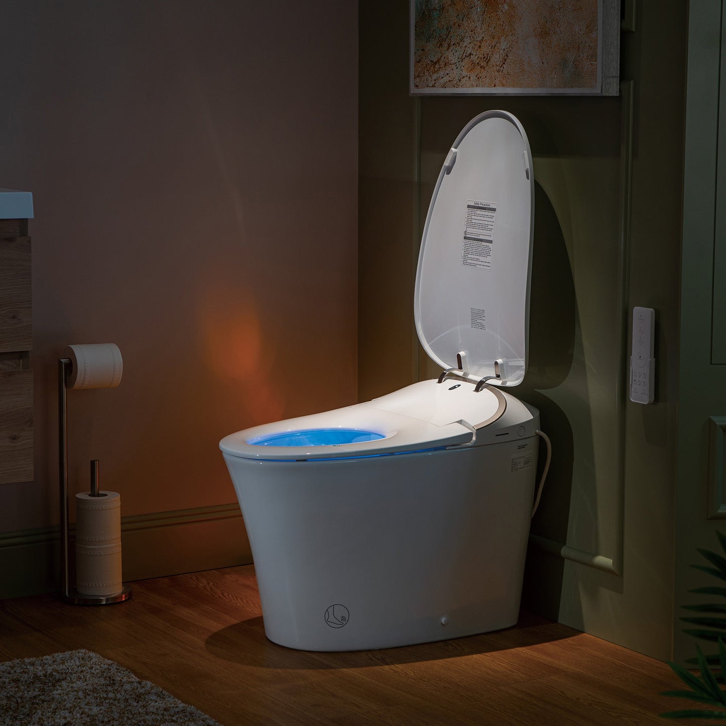 WOODBRIDGE LT610 One Piece Elongated Smart Toilet Bidet with Auto Open and Close Seat and Lid, Auto Flush, Heated Seat and Integrated Multi Function Remote Control, White