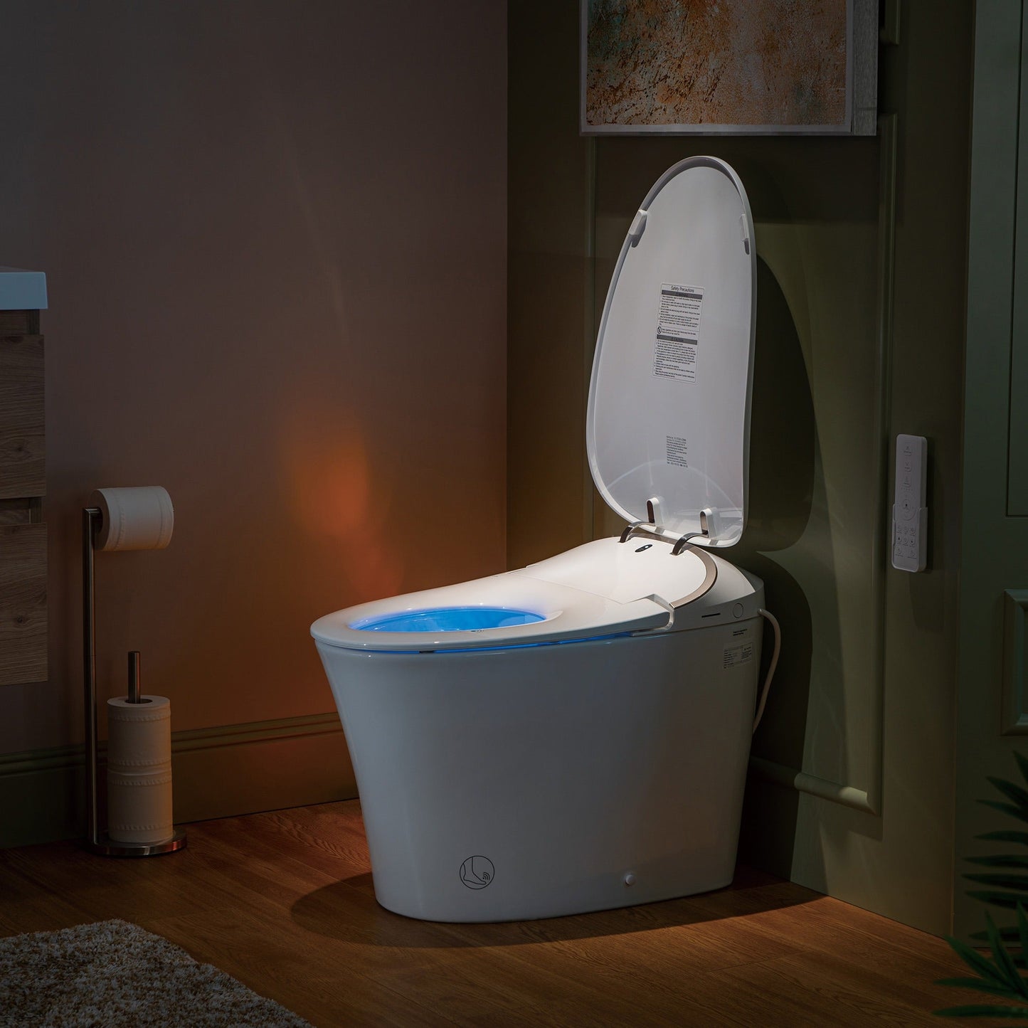 WOODBRIDGE LT610 One Piece Elongated Smart Toilet Bidet with Auto Open and Close Seat and Lid, Auto Flush, Heated Seat and Integrated Multi Function Remote Control, White