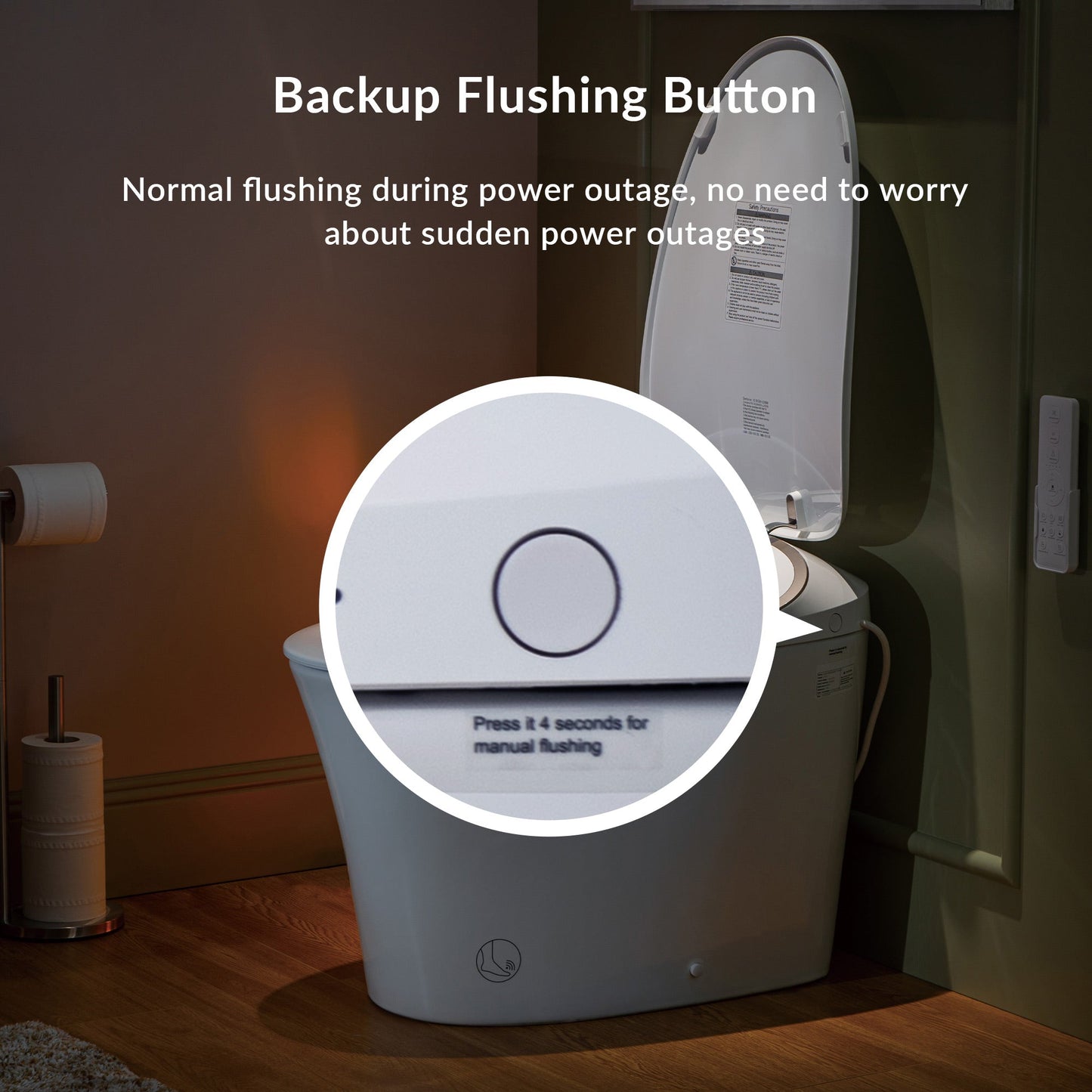 WOODBRIDGE LT610 One Piece Elongated Smart Toilet Bidet with Auto Open and Close Seat and Lid, Auto Flush, Heated Seat and Integrated Multi Function Remote Control, White