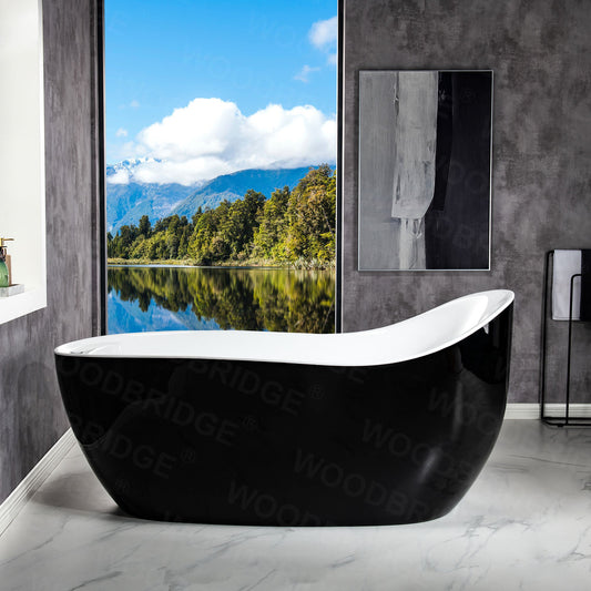 WOODBRIDGE BTS1607/B0031 67" Air Bubble Freestanding Bathtub