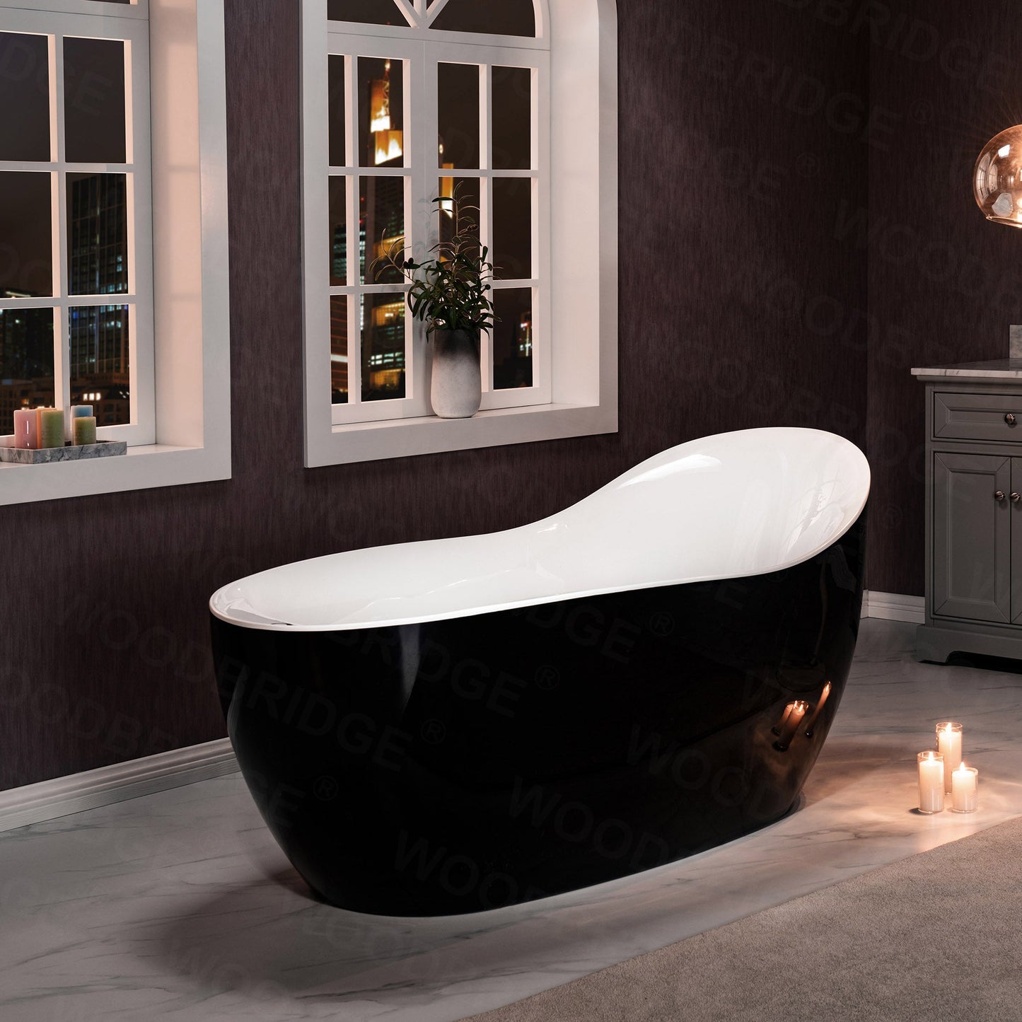 WOODBRIDGE BTS1607/B0031 67" Air Bubble Freestanding Bathtub