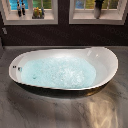 WOODBRIDGE BTS1607/B0031 67" Air Bubble Freestanding Bathtub
