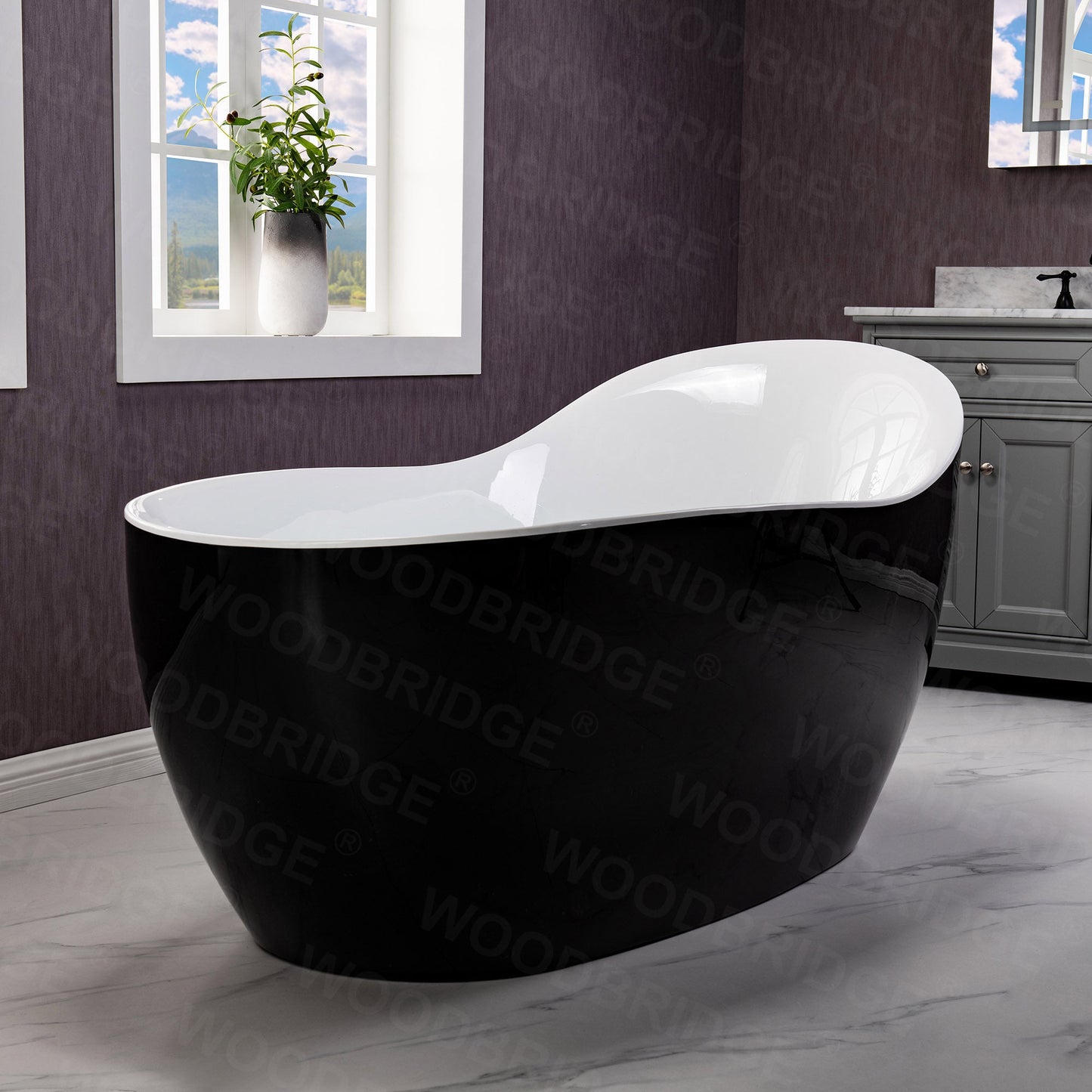 WOODBRIDGE BTS1607/B0031 67" Air Bubble Freestanding Bathtub