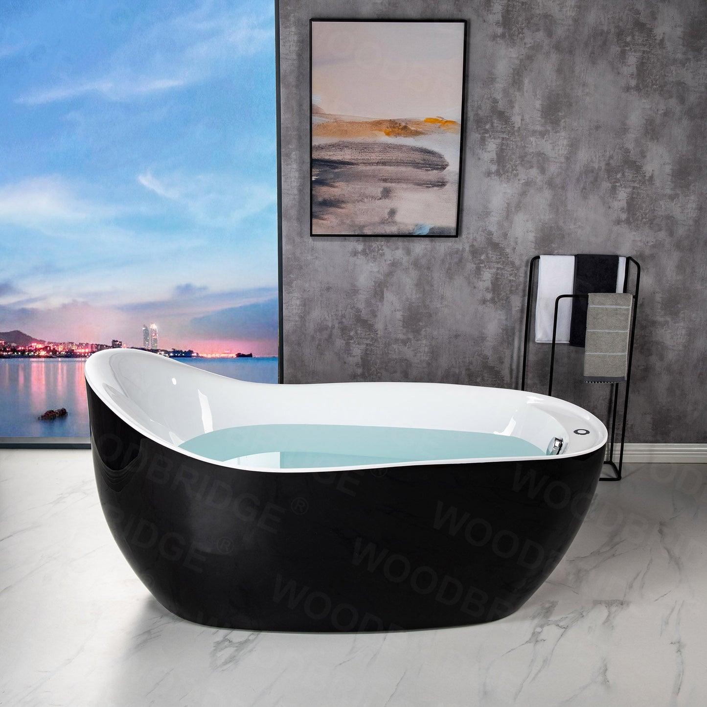 WOODBRIDGE BTS1607/B0031 67" Air Bubble Freestanding Bathtub