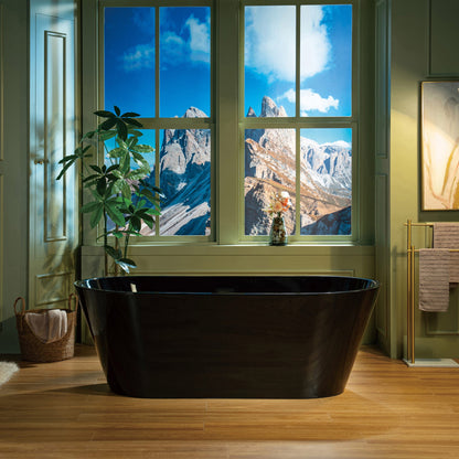 WOODBRIDGE 67" L x 31-1/2" W Freestanding Contemporary Acrylic Soaking Bathtub