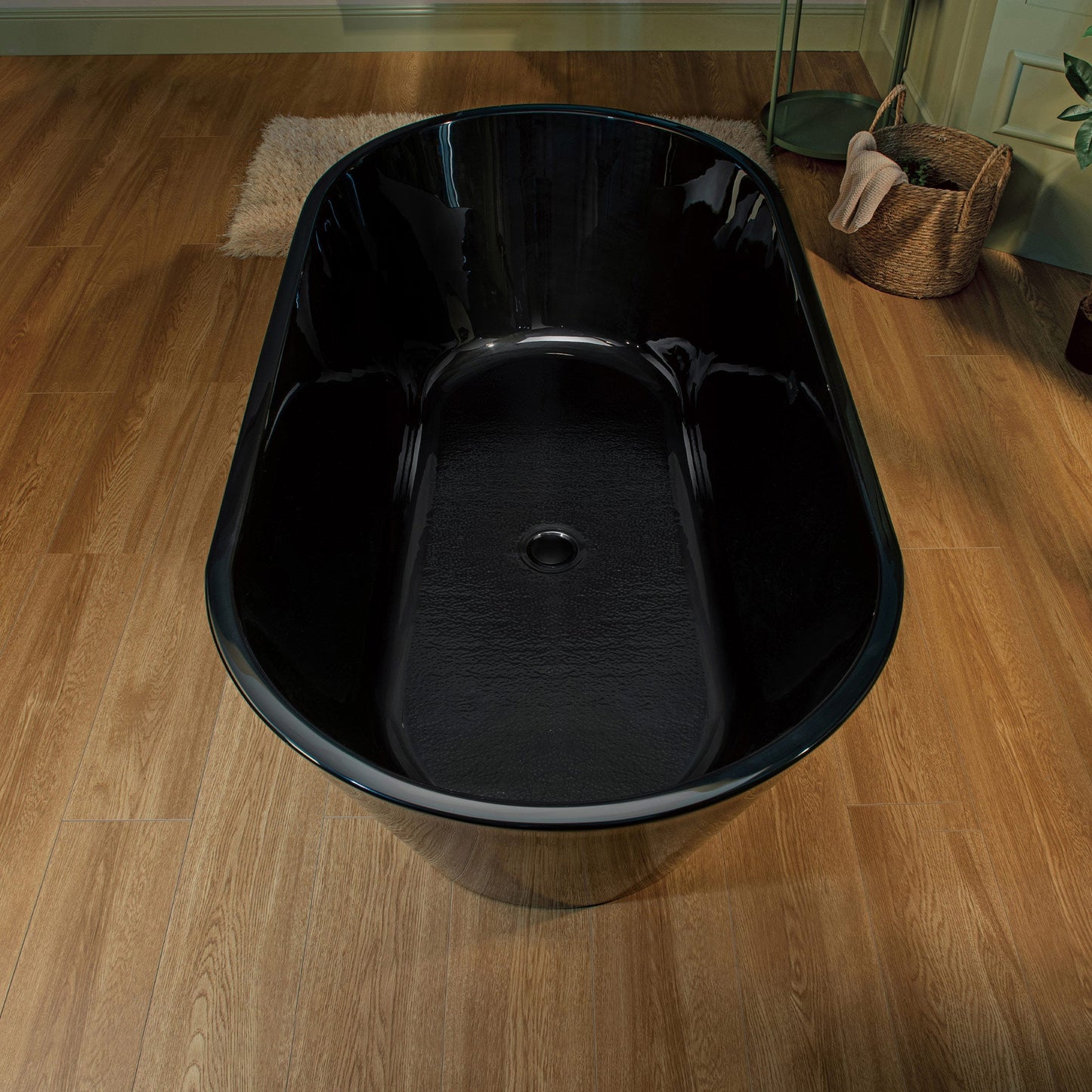 WOODBRIDGE 59" L x 29-1/2" W Freestanding Contemporary Acrylic Soaking Bathtub